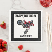 Dirt Bike Red Birthday Sportname Racing Napkins Serviette (Beispiel)