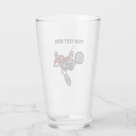 Dirt Bike Red Custom Sports Name Racing Glas (Rückseite)