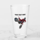 Dirt Bike Red Custom Sports Name Racing Glas (Vorderseite)