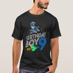 Dirt Bike Rider 9 Jahre Altes Motocross 9. Geburts T-Shirt