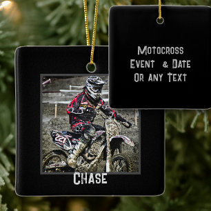 Dirt Bike Rider Boys Foto Square Keramikornament