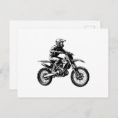 Dirt Bike Rider  Feiertagspostkarte (Vorne/Hinten)