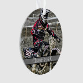 Dirt Bike Rider Foto Weihnachten Ornament (Vorderseite)