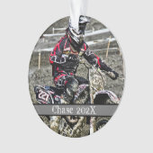 Dirt Bike Rider Foto Weihnachten Ornament (Vorderseite)