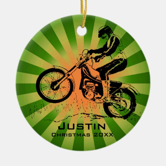 Dirt Bike Rider Ornament (Vorne)