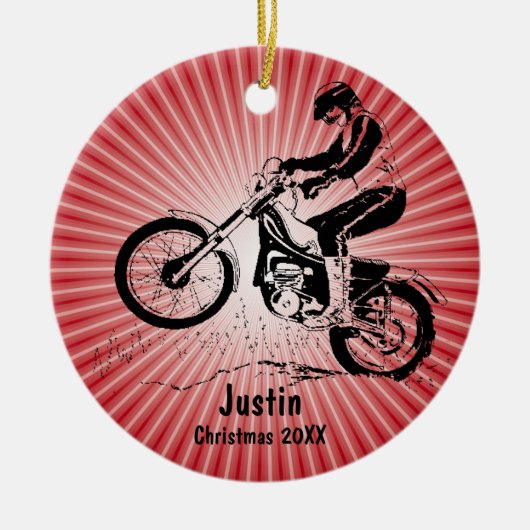 Dirt Bike Rider Ornament (Vorne)