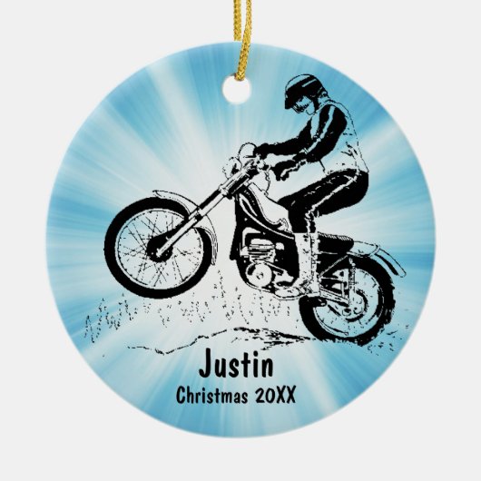 Dirt Bike Rider Ornament (Vorne)