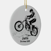 Dirt Bike Rider Ornament (silbergrau) (Rechts)
