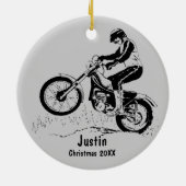 Dirt Bike Rider Ornament (silbergrau) (Hinten)