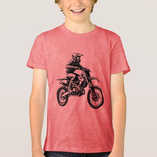Dirt Bike Rider Tri-Blend Shirt (Vorderseite)