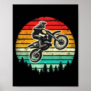 Dirt Bike Rider Vintag Motorrad Motocross Poster