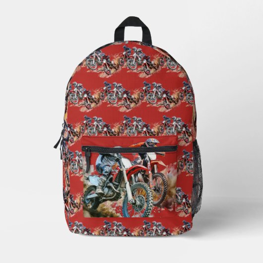 Dirt Bike Riders Motocross Rennen Bedruckter Rucksack (Vorderseite)
