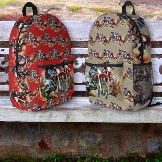 Dirt Bike Riders Motocross Rennen Bedruckter Rucksack