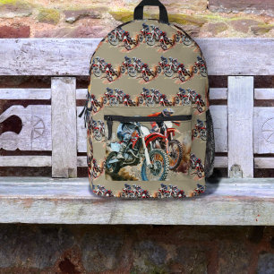 Dirt Bike Riders Motocross Rennen Bedruckter Rucksack