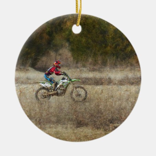 Dirt Bike Riding Keramik Ornament (Vorne)