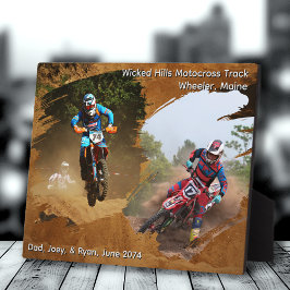 Dirt Bike Riding Motocross Foto Keepake Fotoplatte