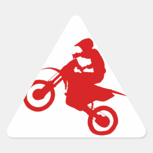 DIRT BIKE (Scharlach) Dreieckiger Aufkleber