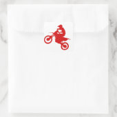 DIRT BIKE (Scharlach) Quadratischer Aufkleber (Tasche)