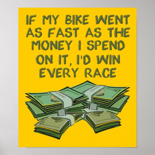 Dirt Bike so schnell wie Geld lustiges Motocross P Poster (Vorne)