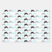 Dirt Bike und Zickzack Wrapping Paper Geschenkpapier Set (Vorderseite 2)