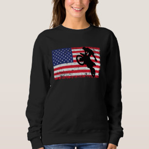 Dirt Bike US Amerikanische Flagge Motocross Biker Sweatshirt