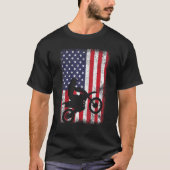 Dirt Bike Usa Flag Kostüm Motocross American Flag T-Shirt (Vorderseite)