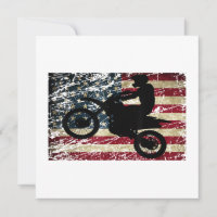 Dirt Bike USA Flag T - Shirt Motocross American Fl
