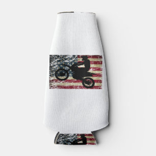 Dirt Bike USA Flag T - Shirt Motocross American Fl Flaschenkühler