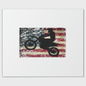 Dirt Bike USA Flag T - Shirt Motocross American Fl Geschenkpapier (Flach)
