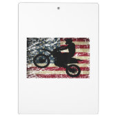 Dirt Bike USA Flag T - Shirt Motocross American Fl Klemmbrett (Rückseite)