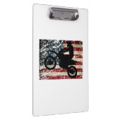 Dirt Bike USA Flag T - Shirt Motocross American Fl Klemmbrett (Rechts)