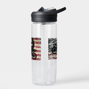 Dirt Bike USA Flag T - Shirt Motocross American Fl Trinkflasche