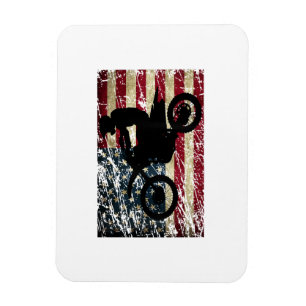 Dirt Bike USA-Flaggen-T-Shirt Motocross Amerikanis Magnet