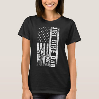 Dirt Bike Vater Usa Flag Motorrad Fmx Biker Vater T-Shirt