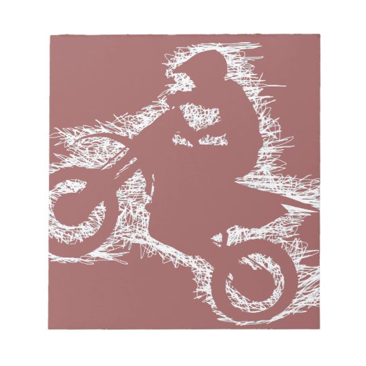 DIRT BIKE (weiße Schriftzeichen) Notizblock (Vorderseite)