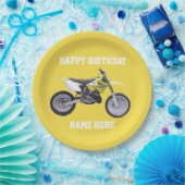 Dirt Bike Yelllow Birthday Sport Paper Teller (Party)