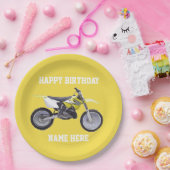 Dirt Bike Yelllow Birthday Sport Paper Teller (Party)