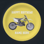 Dirt Bike Yelllow Birthday Sport Paper Teller<br><div class="desc">Diese Teller sind ideal für Kinder oder Erwachsene,  die von Lieben Fahrräder schmutzen und auf den Wegen reiten. Für den Rennsieger werden diese sportlichen Papier-Teller ihnen dabei helfen,  stilvoll zu feiern.</div>