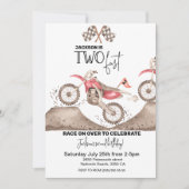 Dirt Bike ZWEI SCHNELLE Geburtstagseinladung Einladung (Vorderseite)
