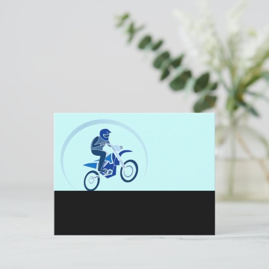 Dirt Biker Vector Biking Postkarte (Stehend Vorderseite)