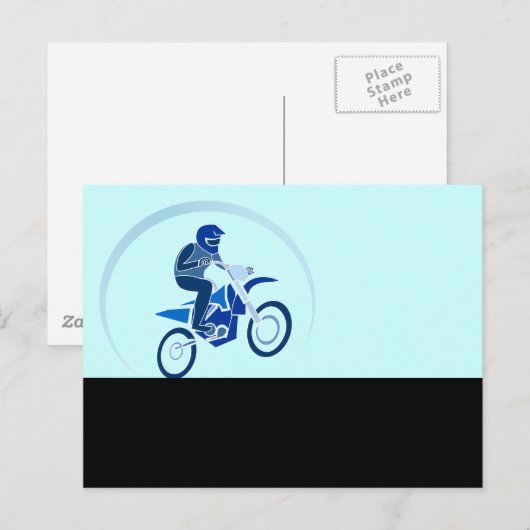 Dirt Biker Vector Biking Postkarte (Vorne/Hinten)