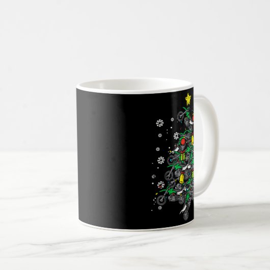 Dirt Bikes Christmas Tree Xmas Motocross Men Boy Kaffeetasse (VorderseiteRechts)