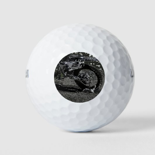 Dirt Biking (Schwarz & Weiß) Golfball (Vorderseite)