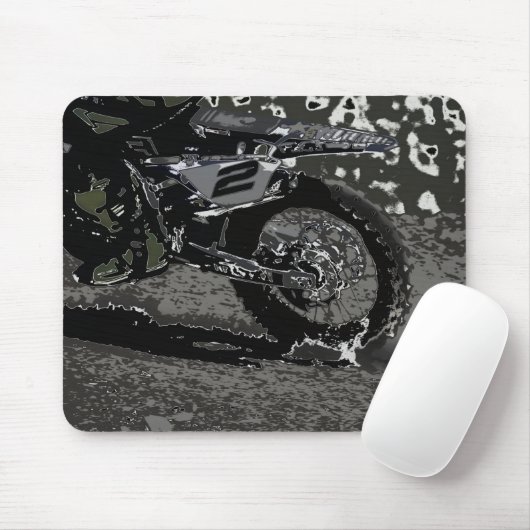 Dirt Biking (Schwarz & Weiß) Mousepad (Mit Mouse)