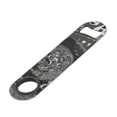 Dirt Biking (Schwarz & Weiß) Speed Flaschenöffner (Vorderseite Schrägansicht)