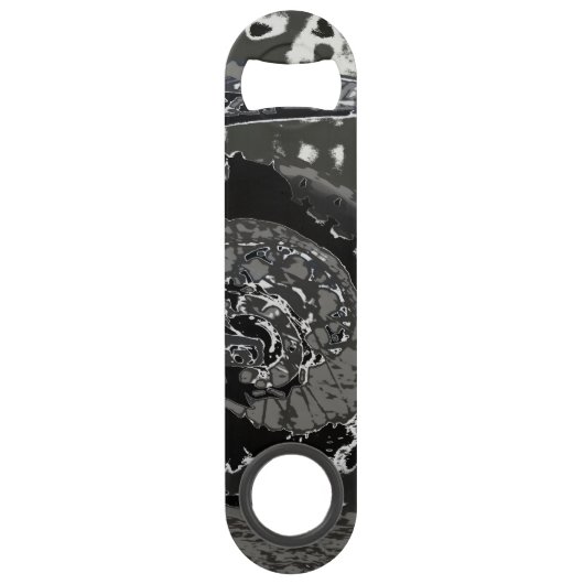 Dirt Biking (Schwarz & Weiß) Speed Flaschenöffner (Vorderseite)