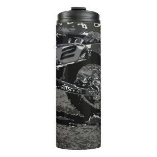 Dirt Biking (Schwarz & Weiß) Thermosbecher