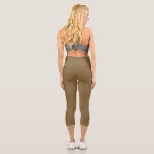 Dirt Brown (Vollfarbe) Capri Leggings (Rückseite)