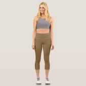 Dirt Brown (Vollfarbe) Capri Leggings (Vorderseite)