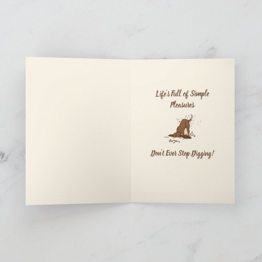 Dirt Digging Hunde - Glücklicher Vatertag. Karte (Innenseite)